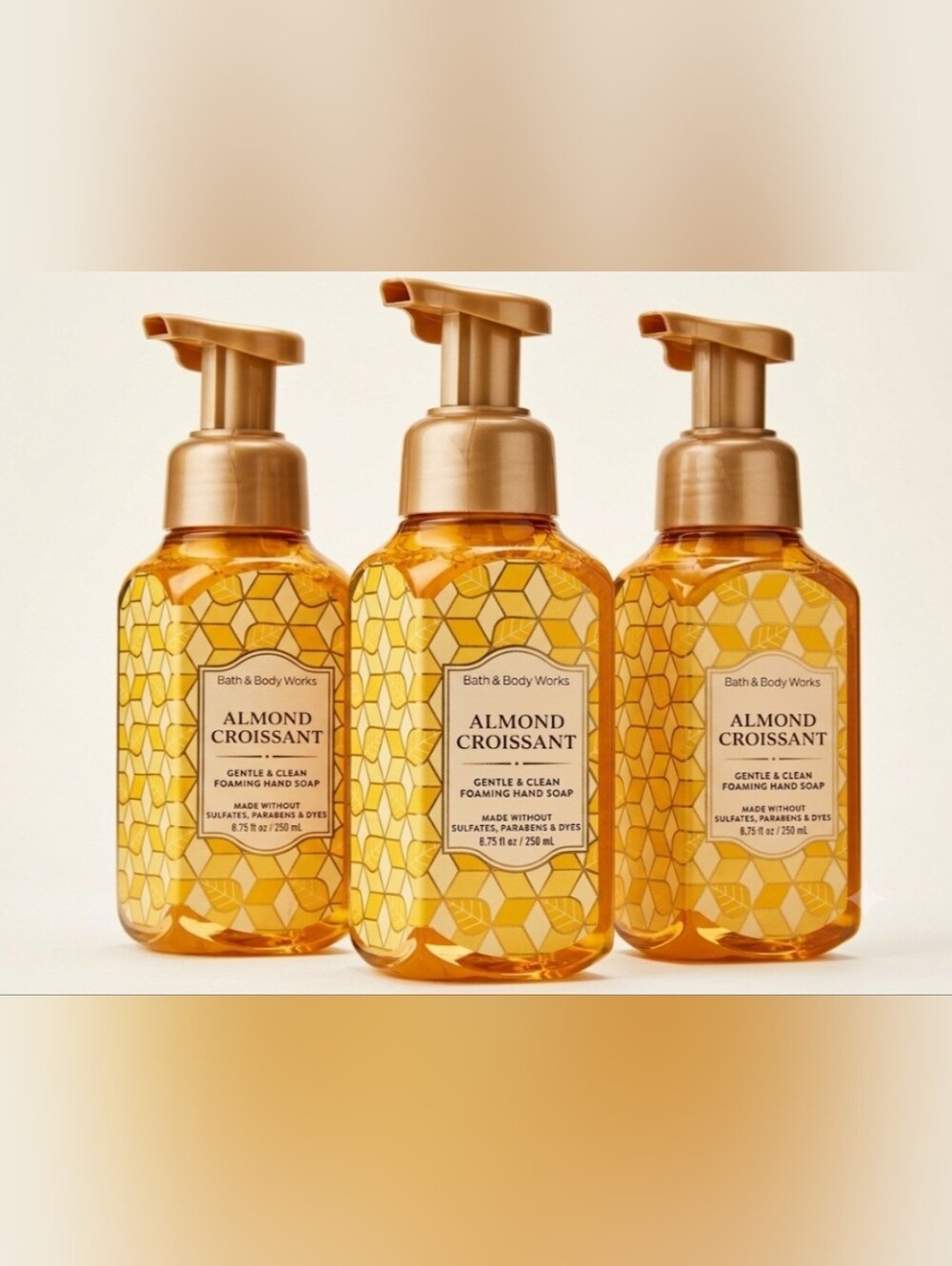 Bath & Body Works Almond Croissant Foaming Hand Soap - Amber Gold